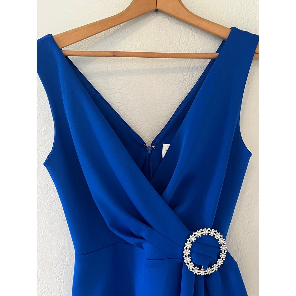 Womens Eliza J Cobalt Blue Scuba Stretch Sleeveless Formal Cocktail Dress Size 4 - Picture 6 of 8
